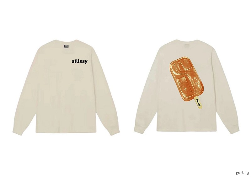Stussy Ice Cream Style Off-White Long-Sleeve Shirt