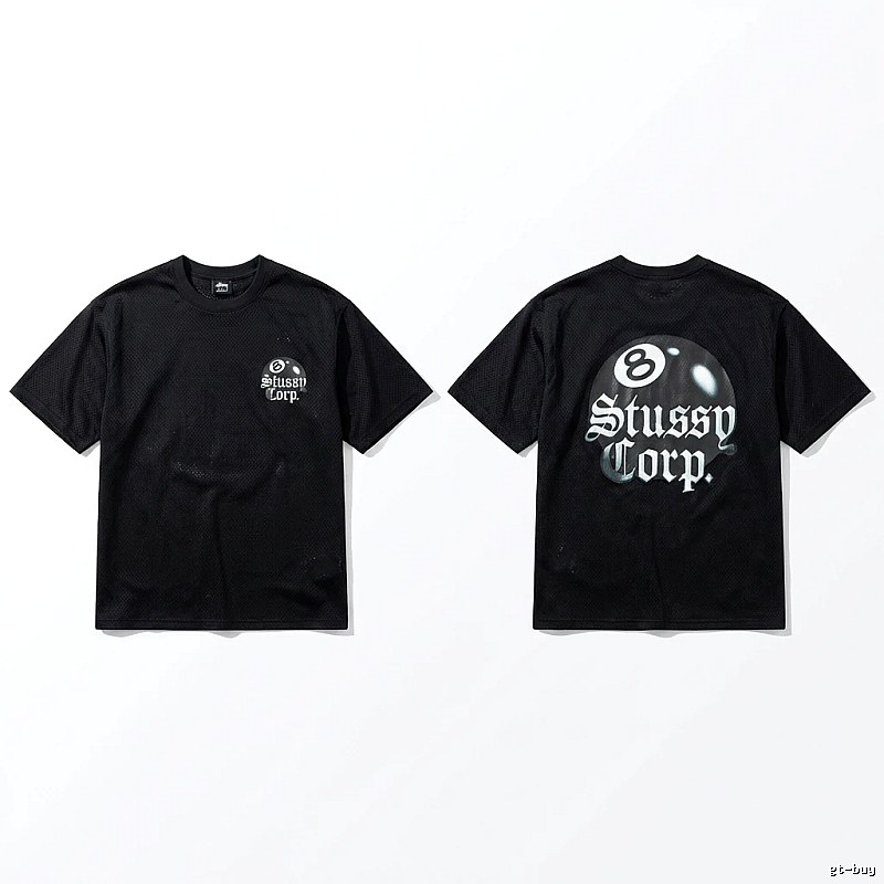 Stussy No.8 Retro Style Black T-shirt