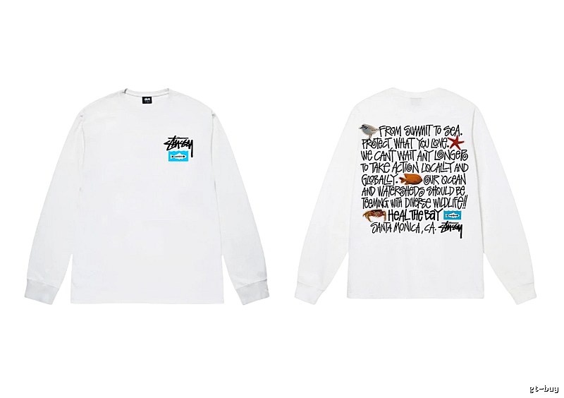 Stussy Ocean Style White Long-sleeve Shirt