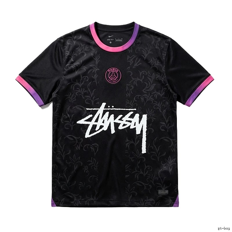Stussy Paris Co-branded Style Black T-shirt