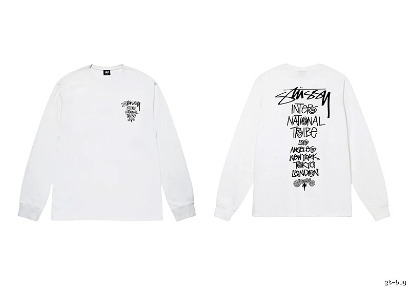 Stussy retro-style white long-sleeved shirt