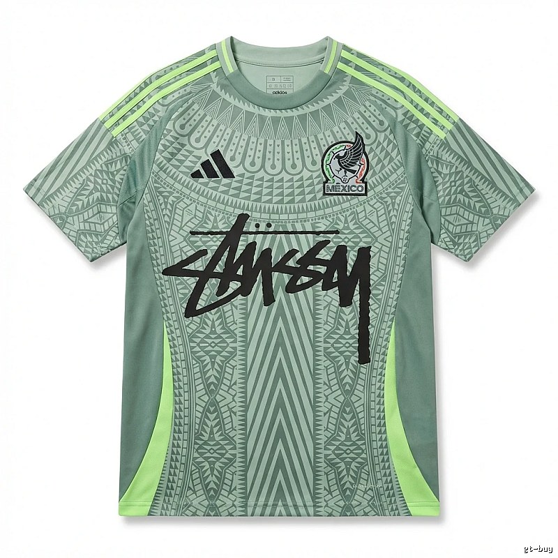 Stussy sporty gray-green short-sleeve