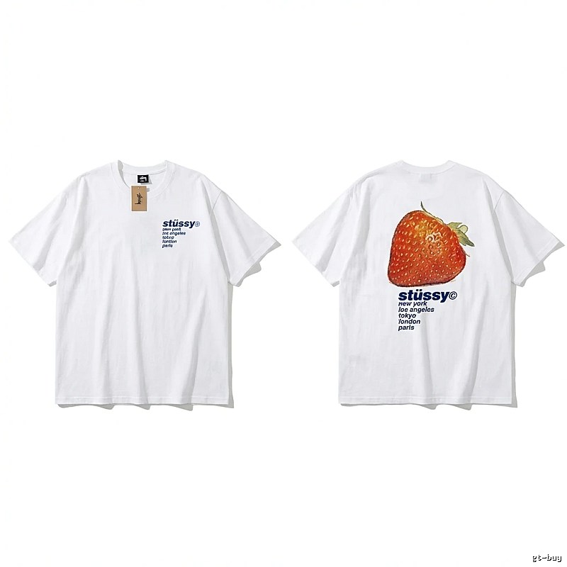 Stussy Strawberry Print White T-shirt