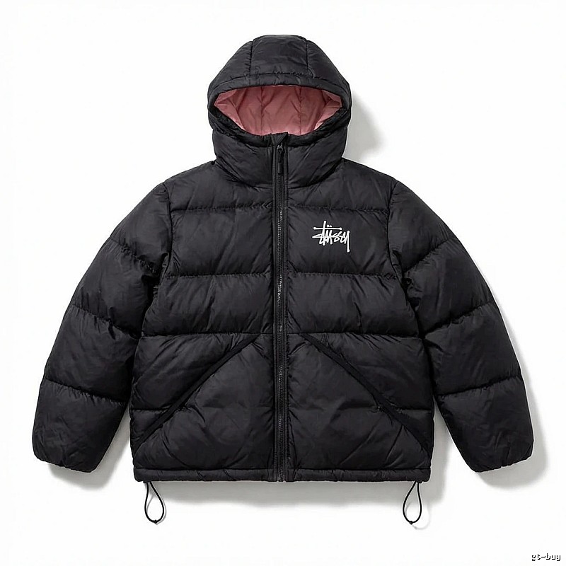 Stussy trendy and cool black down jacket