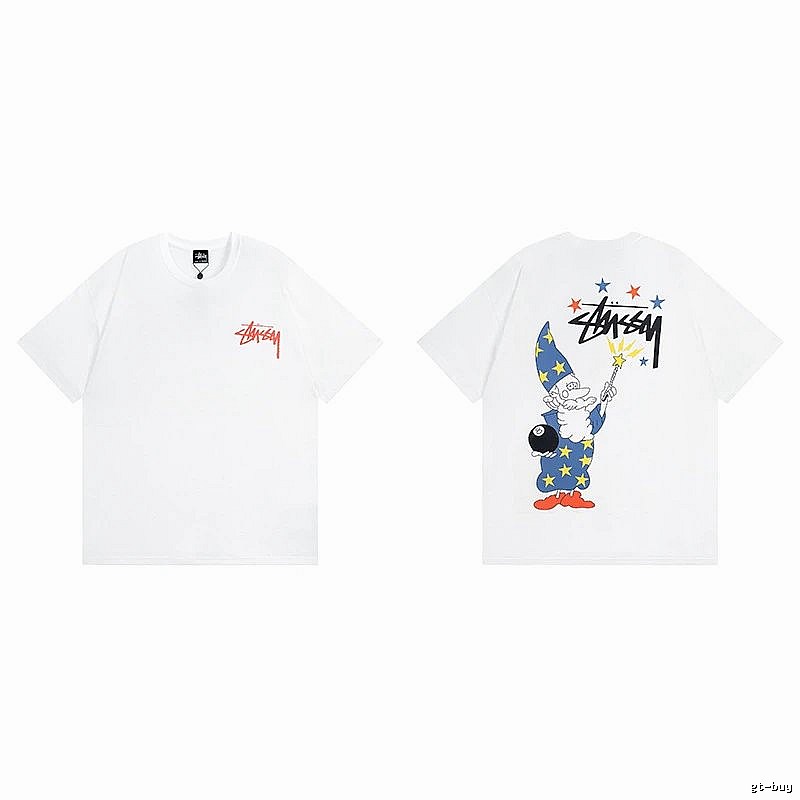 Stussy White Spider Graphic T-Shirt Active Casual Logo