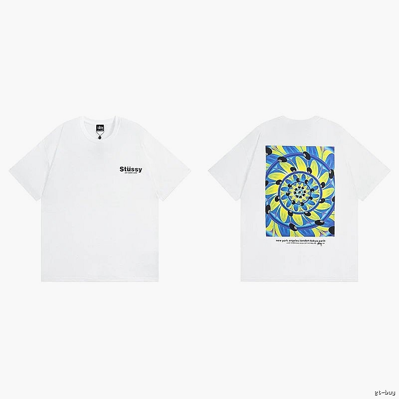 Stussy White Spider Graphic T-Shirt Clean Finish Logo