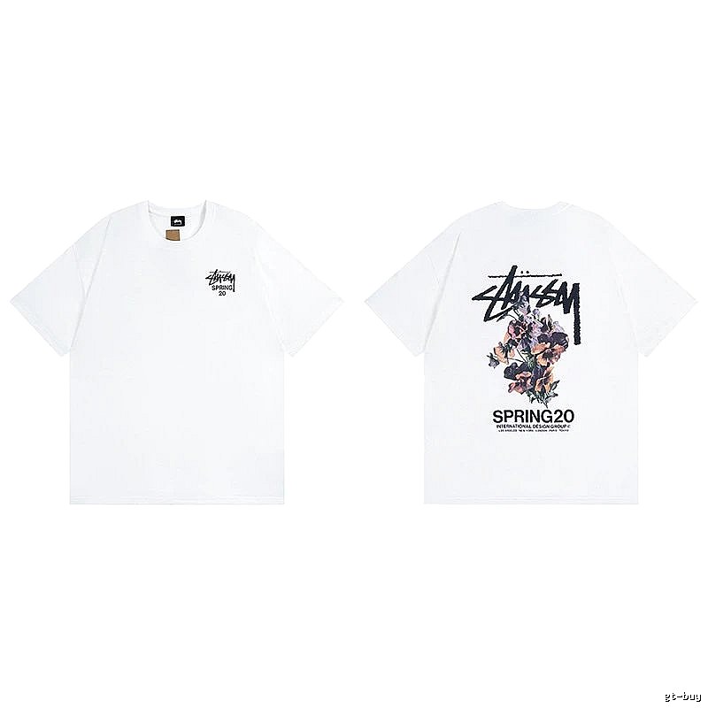 Stussy White Spider Graphic T-Shirt Gift Ready Logo