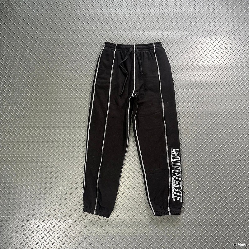 Supreme Black Red Piping Track Pants