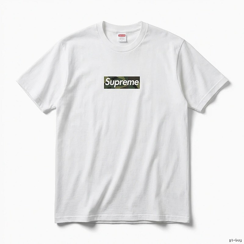 Supreme Camouflage Simple White T-shirt