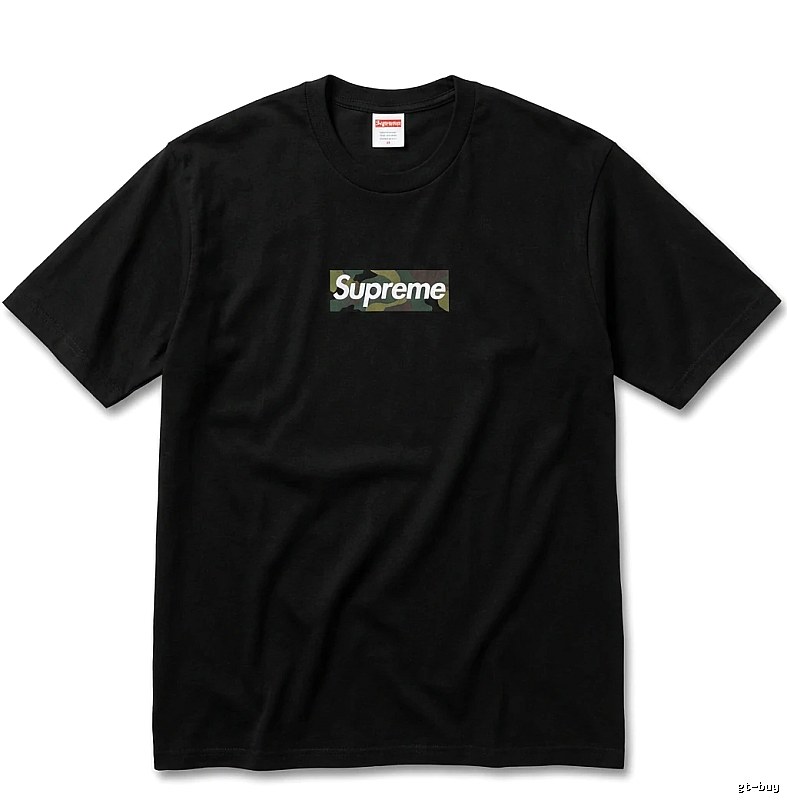 Supreme camouflage style black T-shirt