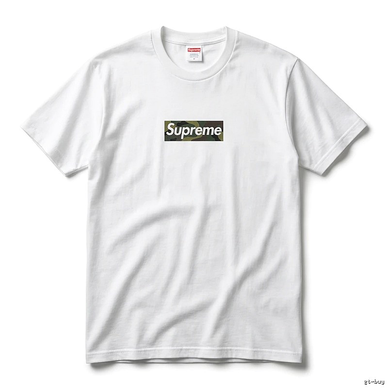 Supreme camouflage-style white T-shirt