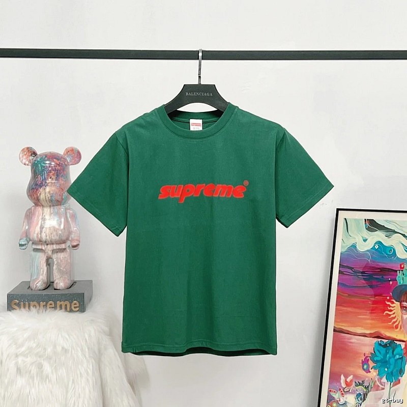 Supreme Classic Logo Street Style Green T-Shirt