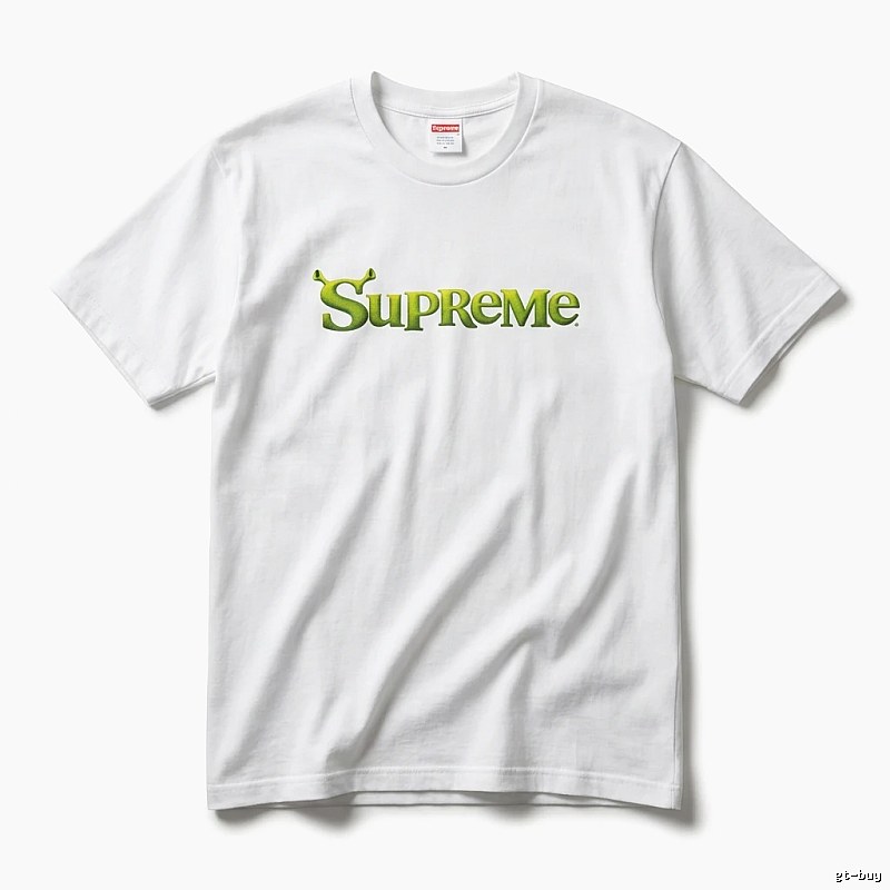 Supreme-printed trendy and cool white T-shirt