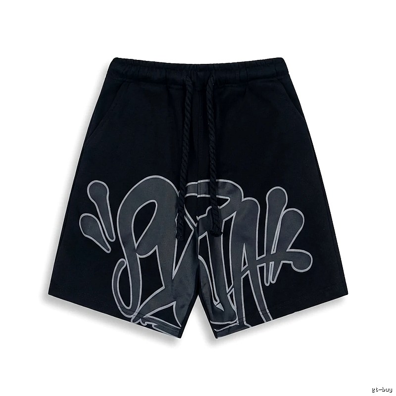 SynaWorld Graffiti-style Black Shorts
