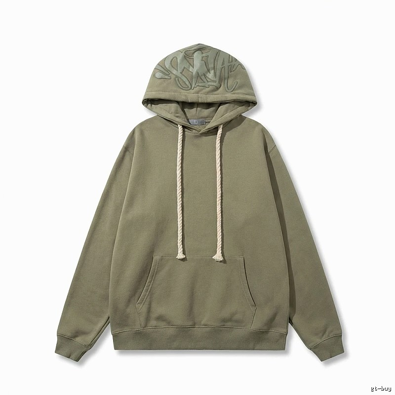 SynaWorld Graffiti-style Olive Green Hoodie