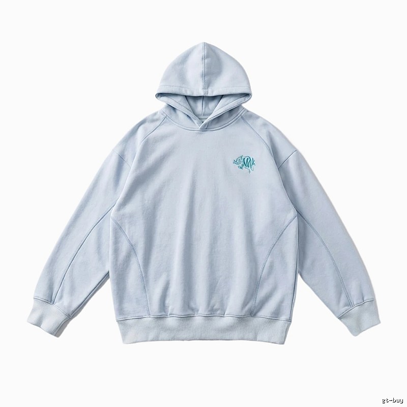 SynaWorld Simple Style Light Blue Hoodie