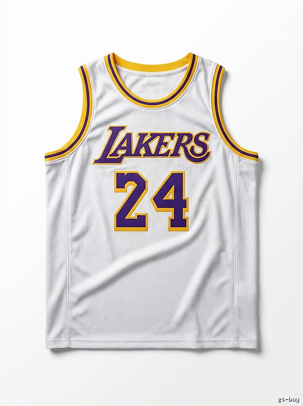 The No. 24 white jersey of the Kobe Lakers.