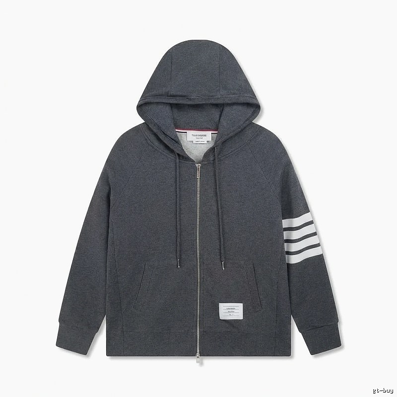 Thom Browne striped style dark gray sweatshirt