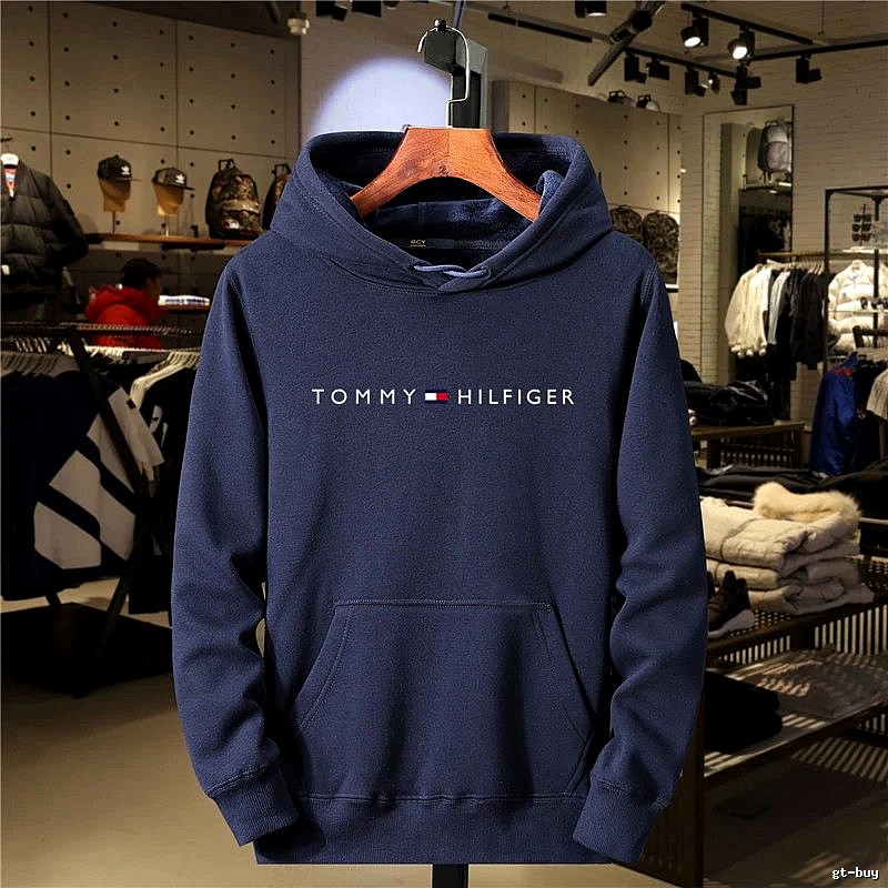 Tommy Hilfiger Navy Logo Hoodie Training Look