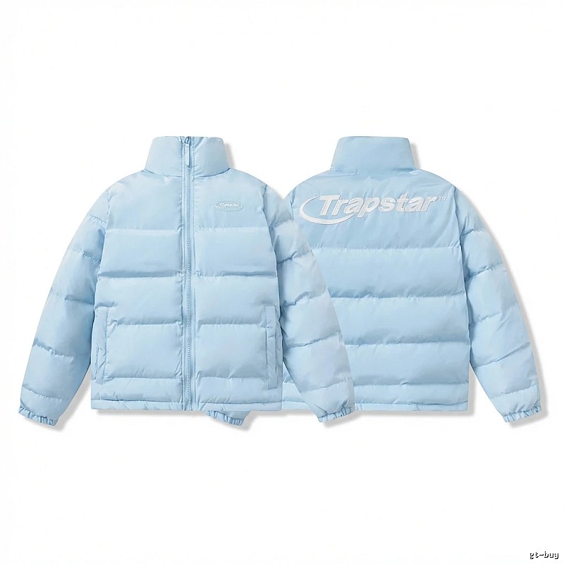 Trapstar trendy and cool style light blue down jacket