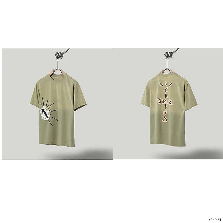 Travis Scott Cactus Jack Streetwear Khaki Green T-Shirt