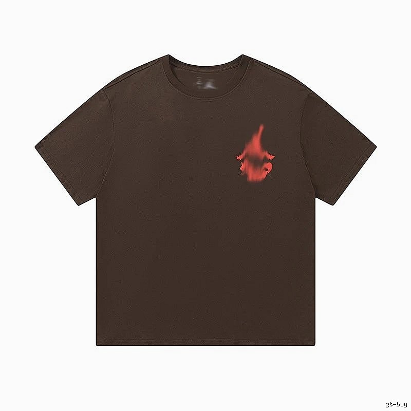 Travis Scott Easy Match Graphic T-shirt Brown Travis Scott for Leisure Wear