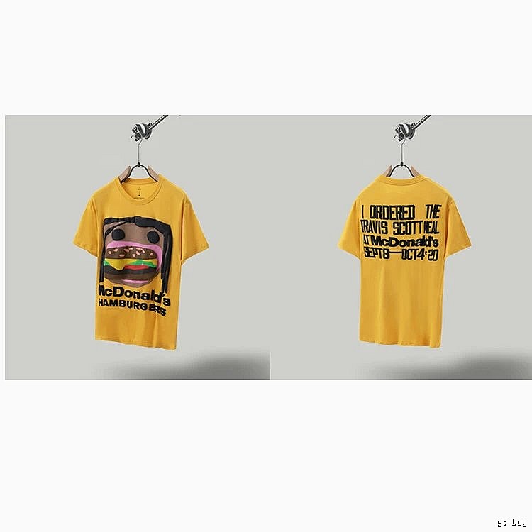 Travis Scott x McDonald's Co-branded Street Style Yellow T-Shirt