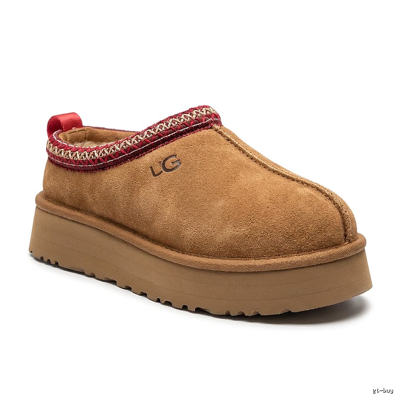 UGG retro-style brown and red - edged thick - soled shoes