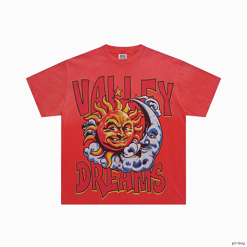 Valley Sun & Moon Vintage Red Short-sleeve T-shirt