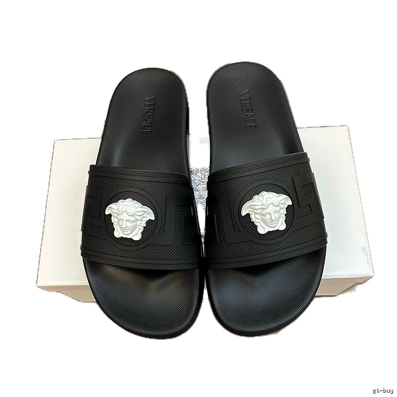 Versace Medusa Luxury Style Black Slides