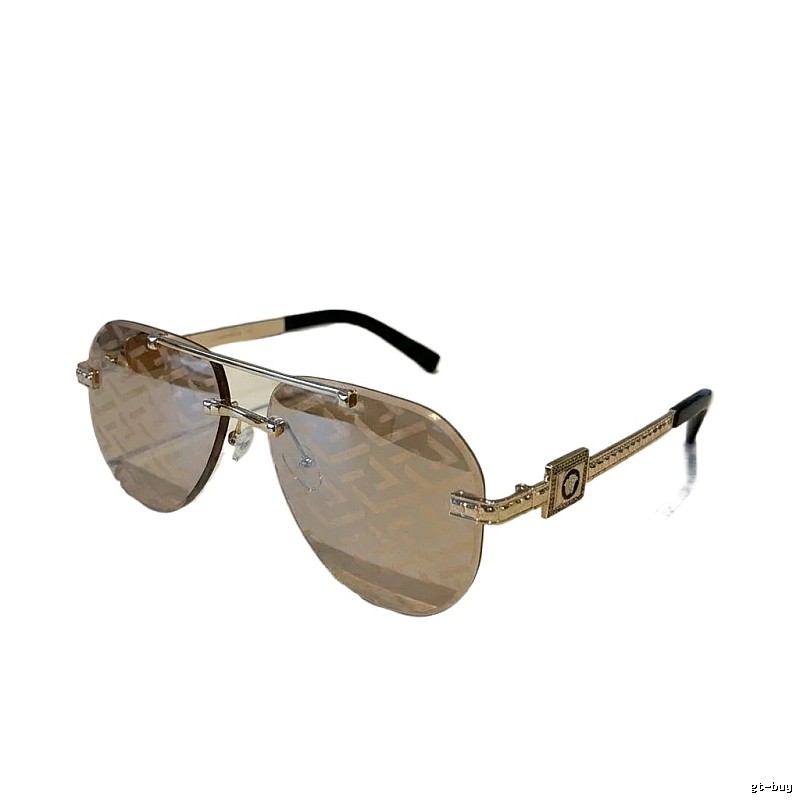 Versace metallic-style tea-colored sunglasses