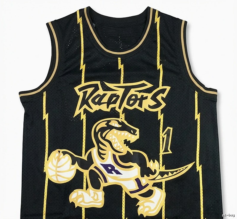 Vince Carter Raptors black and gold trendy brand vest