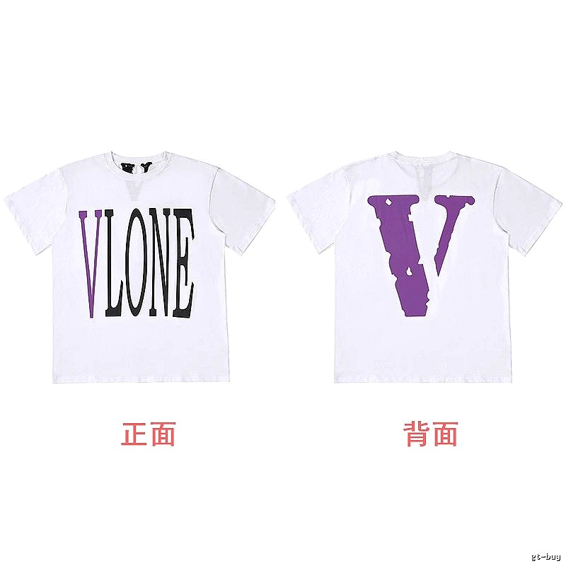 Vlone Casual Logo T-shirt Black Purple Vlone for Streetwear Looks