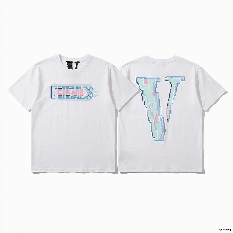 Vlone pixel - style white T - shirt