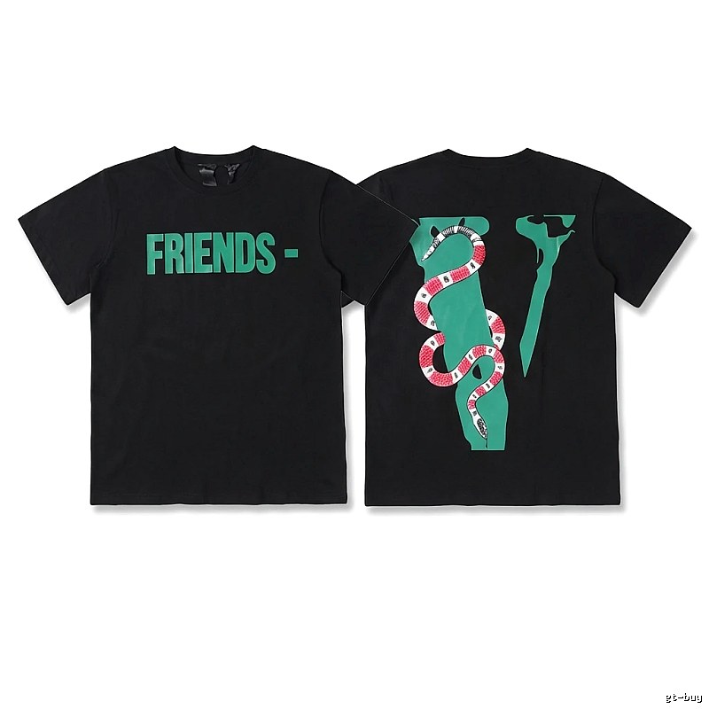 Vlone Snake Print Style Black T-shirt