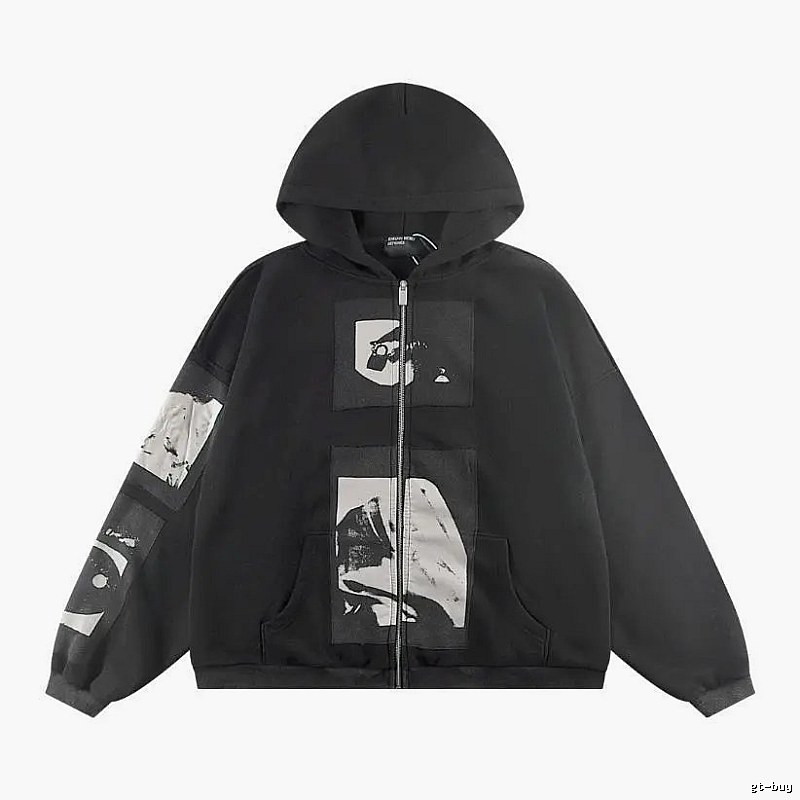 Zip-Layer Styling Graphic Zip Hoodie Travel Styling